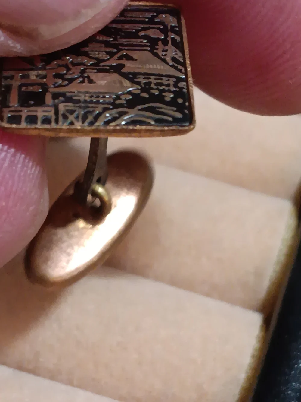 Antique Japabese Domascene Cufflinks Set